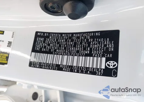 2020 Toyota Corolla Le from USA, damaged, VIN 5YFHPRAE0LP010177